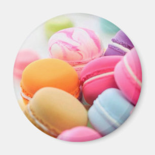 Pastel Rainbow Scattered French Macaron Cookies Magnet