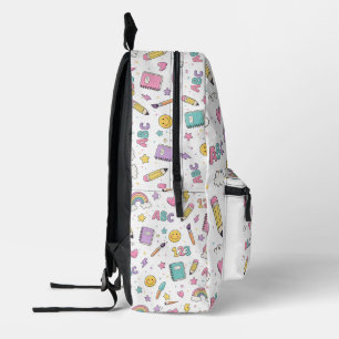 Pastel Rainbow School Doodles Backpack Pattern