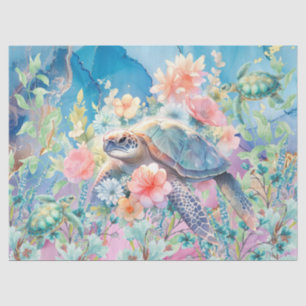 Pastel Rainbow & Sea Turtles Decoupage Tissue Paper
