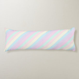 Pastel Rainbow Sherbet Diagonal Stripes Body Cushion