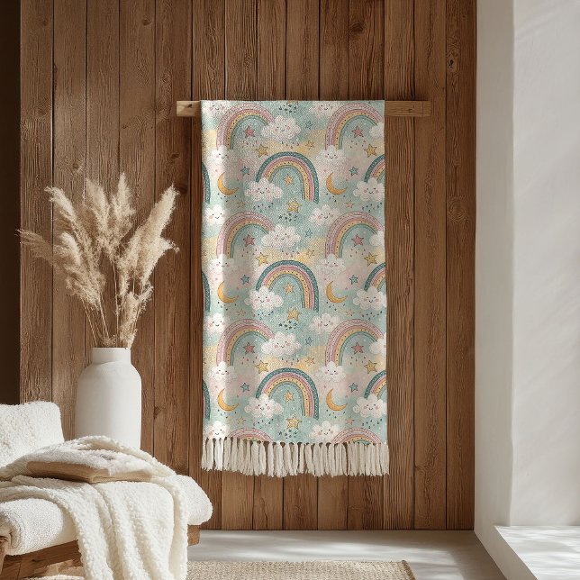 Pastel Rainbow Sherpa Cosy Gift for Little Dreamer Sherpa Blanket (Pastel Rainbow Sherpa Cozy Gift for Little Dreamers)