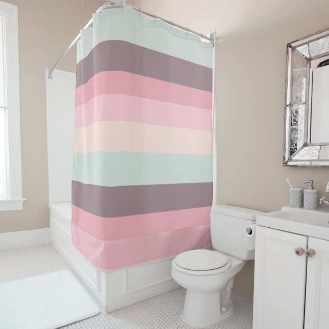 pastel rainbow shower curtain (In Situ)