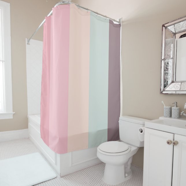 pastel rainbow shower curtain (In Situ)