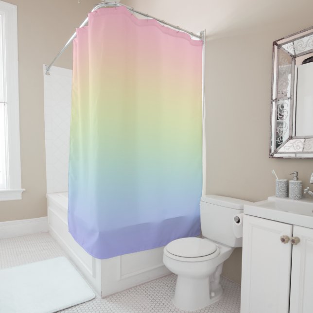 Pastel Rainbow Shower Curtain (In Situ)