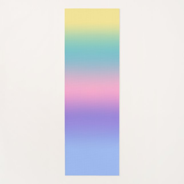 Pastel Rainbow Sky Aesthetic Ombre Gradient  Yoga Mat (Front)