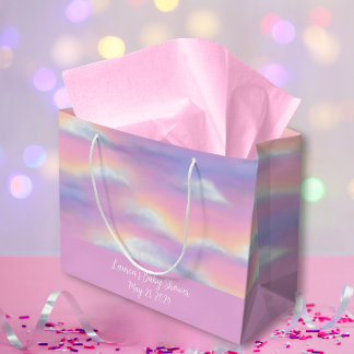Pastel Rainbow Sky Baby Shower Large Gift Bag