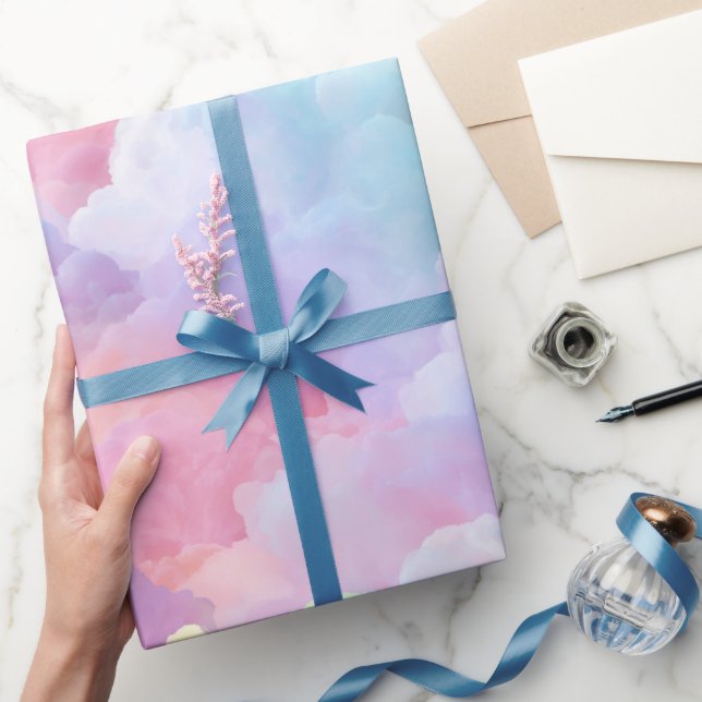 Pastel Rainbow Soft Cloud Blend Abstract Pattern Wrapping Paper (Gifting)