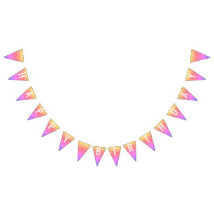 Pastel Rainbow Sparkle Glitter Design Customise Bunting