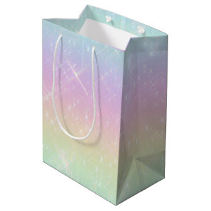 Pastel Rainbow Sparkles Pattern Medium Gift Bag