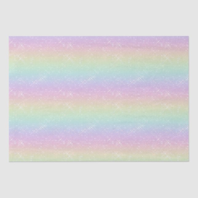 Pastel Rainbow Sparkles Pattern Tissue Paper (Front)