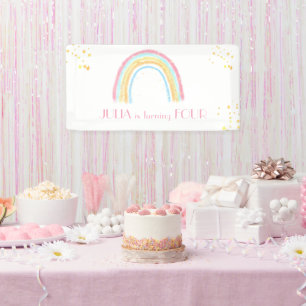 Pastel rainbow sparkling Birthday Banner