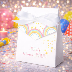 Pastel rainbow sparkling Birthday Favour Box