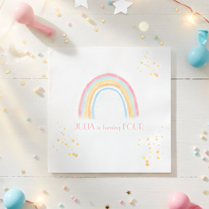 Pastel rainbow sparkling Birthday Napkin