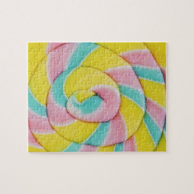  Pastel Rainbow Spiral Candy Photo Jigsaw Puzzle (Horizontal)