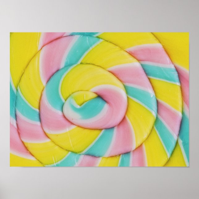 Pastel Rainbow Spiral Candy Photo Poster (Front)