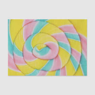 Pastel Rainbow Spiral Candy Photo Tissue Paper