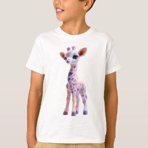 Pastel Rainbow Spotted Fantasy Giraffe Kids T-Shirt