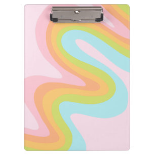 Pastel rainbow squiggle clipboard