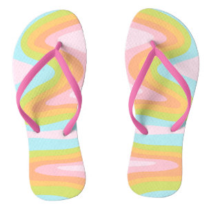 Pastel rainbow squiggle jandals
