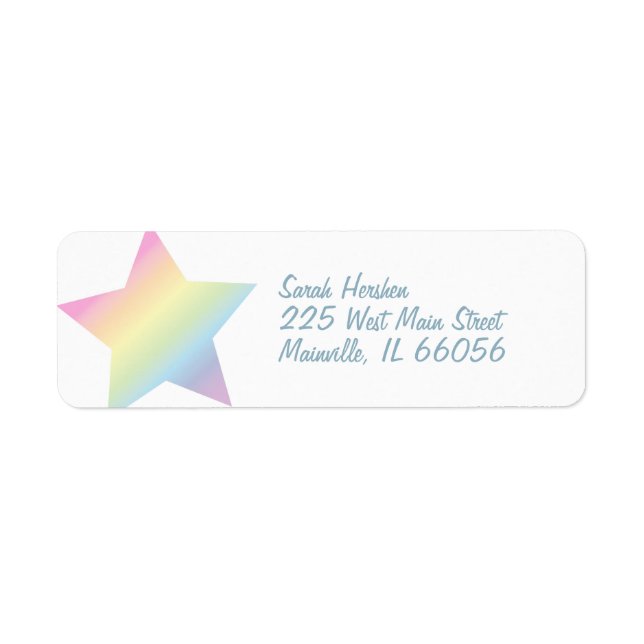 Pastel Rainbow Stars Baby Shower Simple Modern (Front)