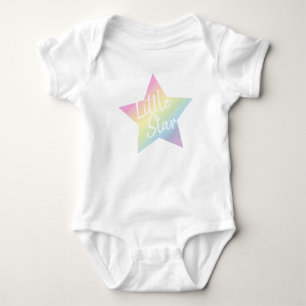 Pastel Rainbow Stars Baby Shower Simple Modern Baby Bodysuit