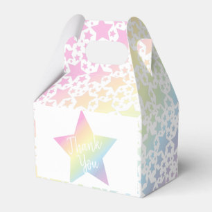 Pastel Rainbow Stars Baby Shower Simple Modern Favour Box