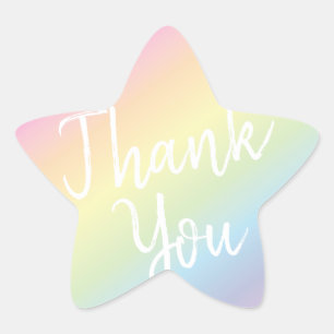 Pastel Rainbow Stars Baby Shower Simple Modern Star Sticker