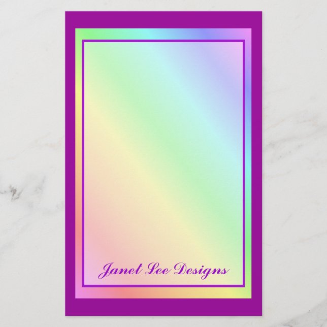 Pastel Rainbow Stationery (Front)