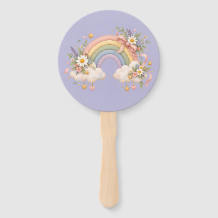 Pastel Rainbow Stationery Hand Fan