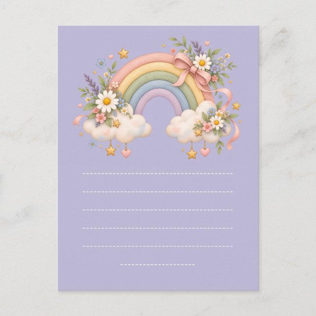Pastel Rainbow Stationery  Holiday Postcard (Front)
