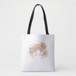 Pastel Rainbow Stationery  Tote Bag