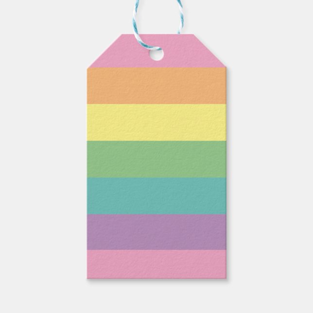 Pastel Rainbow Stripe Gift Tags (Front)