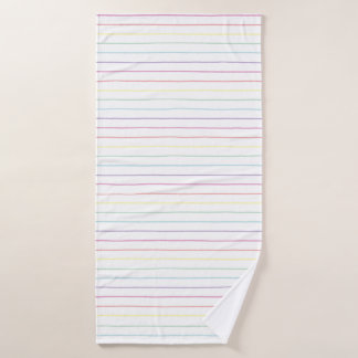 Pastel Rainbow Striped Bath or Beach Towel