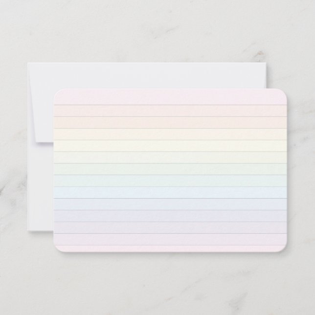 Pastel Rainbow Striped Flat Card with Dot Grid (Front)