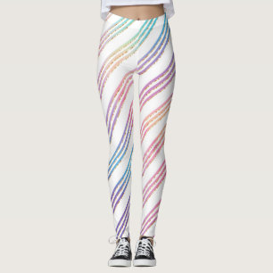 Pastel Rainbow Striped Leggings