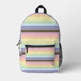 Pastel Rainbow Striped Print Cut Sew Bag