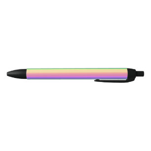 Pastel rainbow stripes black ink pen