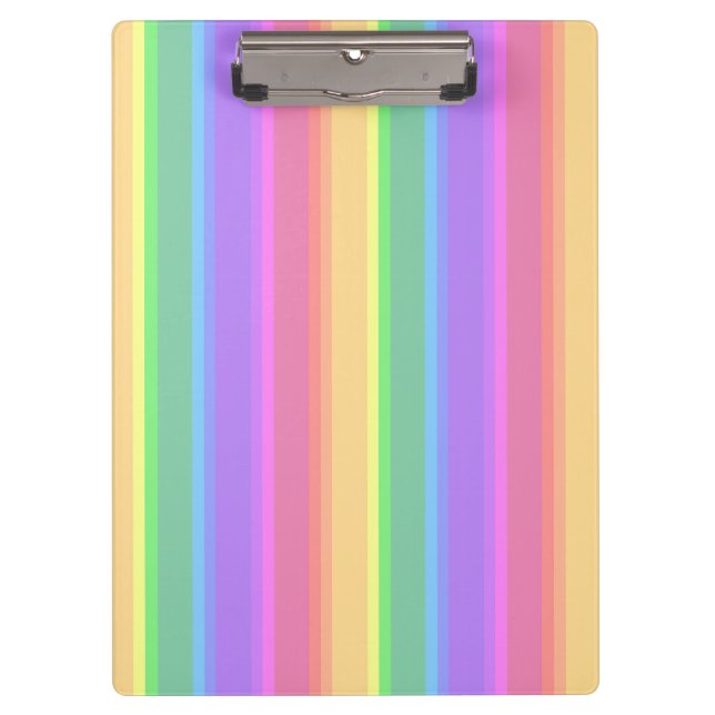 Pastel rainbow stripes clipboard (Front)
