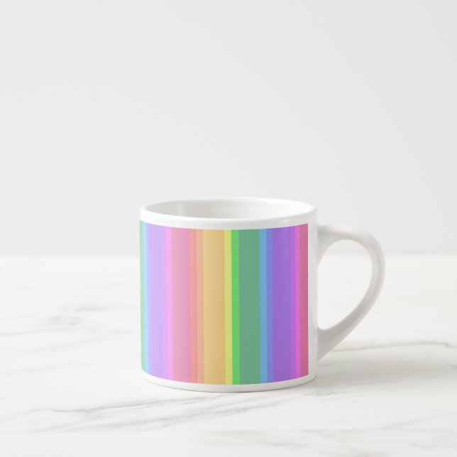 Pastel rainbow stripes espresso cup (Right)