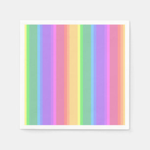 Pastel rainbow stripes napkin