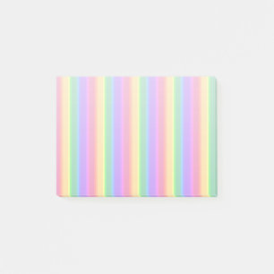 Pastel rainbow stripes post-it notes