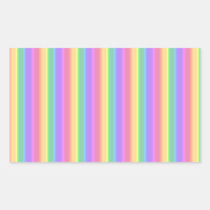 Pastel rainbow stripes rectangular sticker