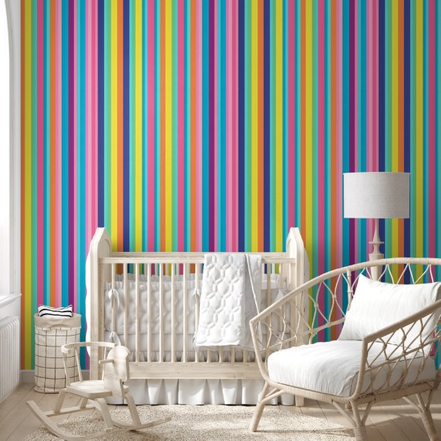Pastel Rainbow Stripes Wallpaper (Kids)