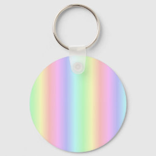 Pastel Rainbow Strips - Pattern Key Ring