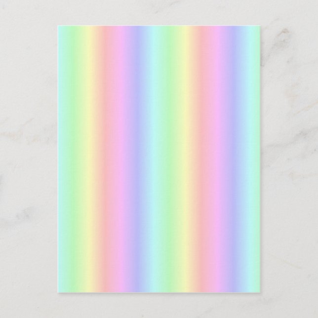 Pastel Rainbow Strips - Pattern Postcard (Front)