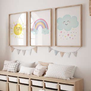 Pastel Rainbow Sunshine Clouds Nursery