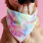 Pastel Rainbow Tie Dye Watercolor Cute Dog  Bandana<br><div class="desc">This cute dog (or human!) bandanna features a gorgeous swirl of tie-dye style pastel rainbow colours with subtle holographic,  iridescent,  and watercolor imagery.</div>