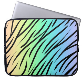 Pastel Rainbow Tiger Print Laptop Sleeve