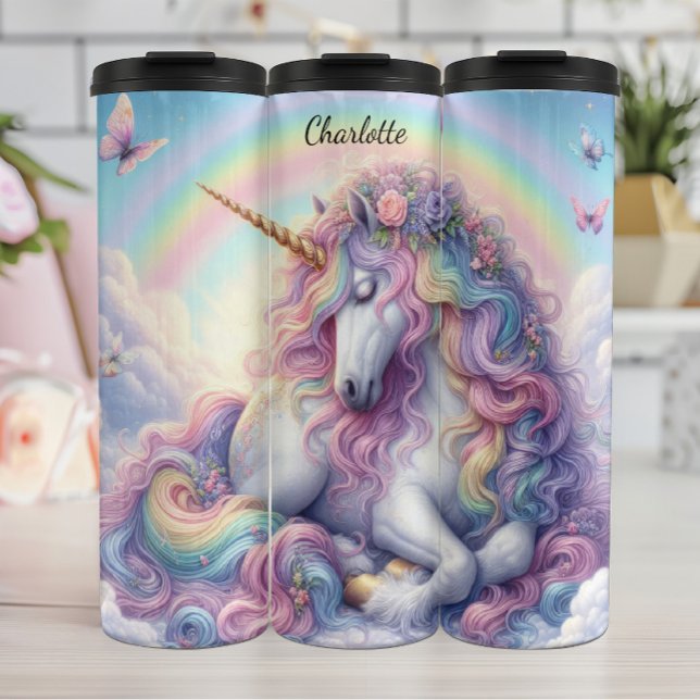 Pastel Rainbow Unicorn Dreamland Serenity Thermal Tumbler (Creator Uploaded)