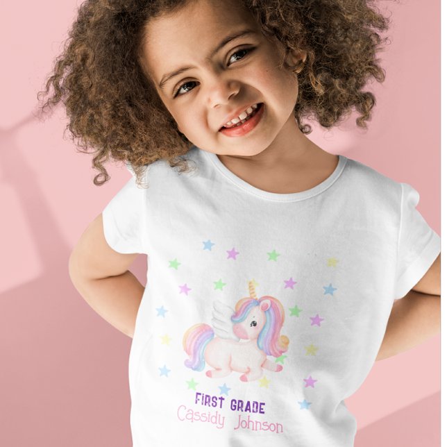 Pastel rainbow unicorn stars T-Shirt (Creator Uploaded)